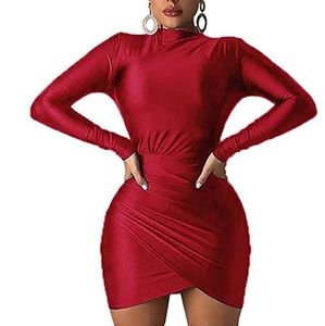 Womens riches bodycon mini dress sexy size M wine